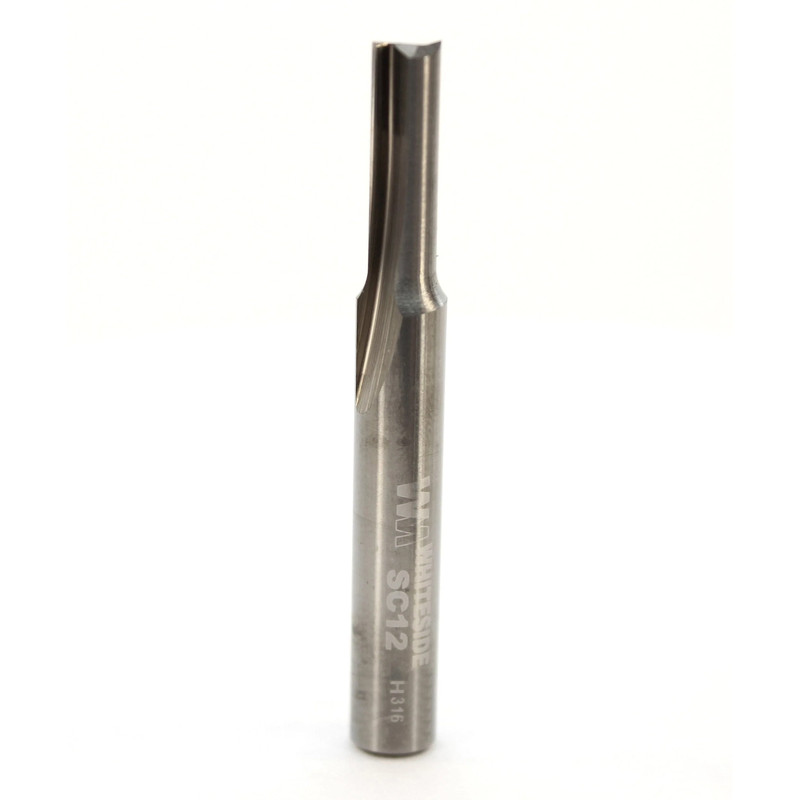 Solid Carbide Double Flute Straight Cut Router Bit - 1/4" SH - Diameter:3/16" - Cutting Length:5/8" - Overall Length:2"